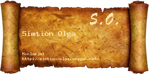 Simtion Olga névjegykártya