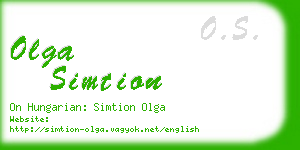 olga simtion business card
